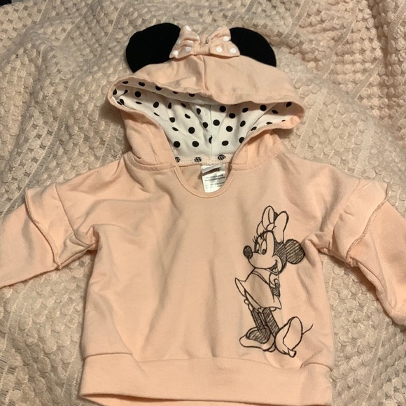 Disney Other - Pink Disney Baby Minnie Mouse pullover hoodie